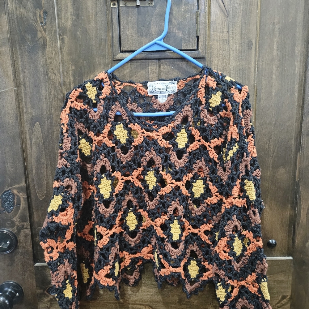 Reference Point Crochet Cropped Sweater. - Picture 8 of 8